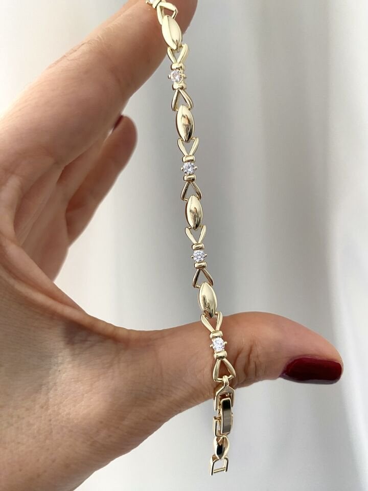 Altın Kaplama Fiyonk Detay Bileklik