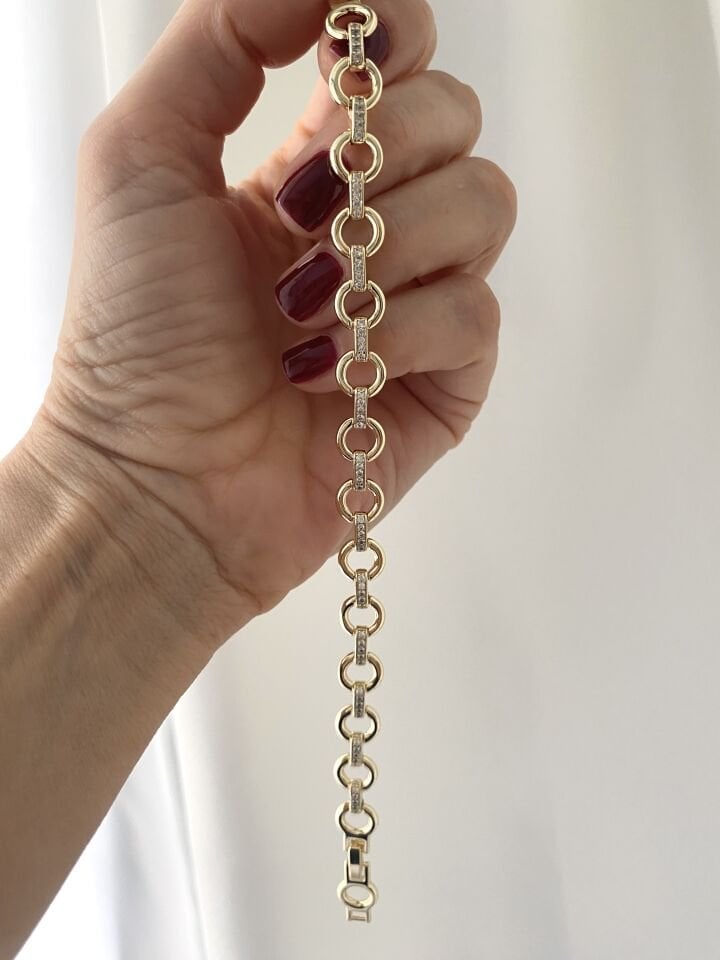 Gömme Taşlı Halkalı Spor Bileklik