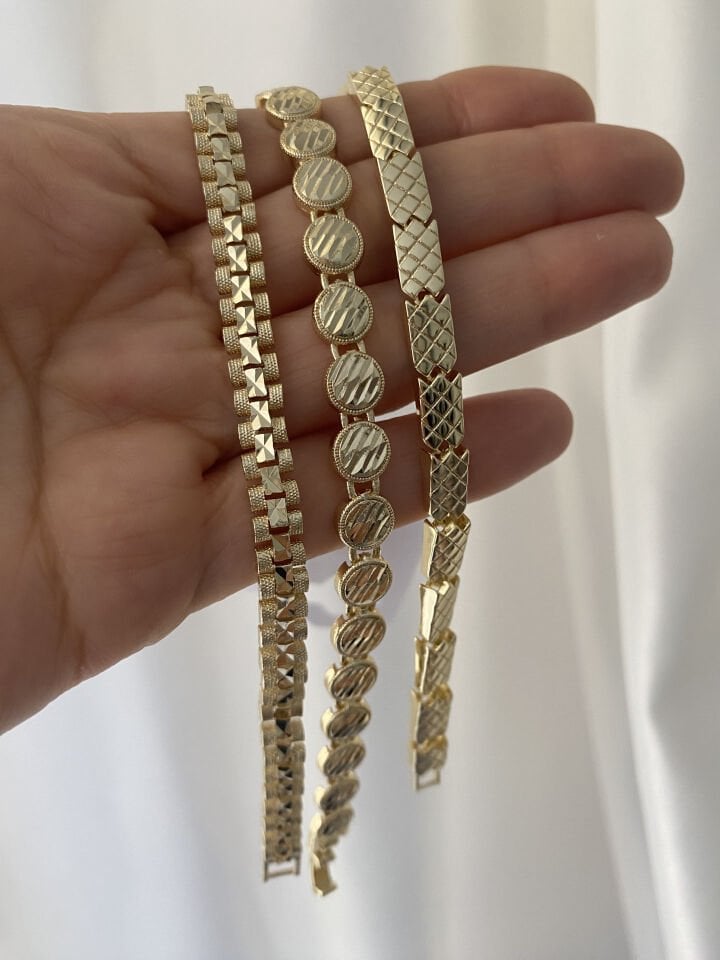 Altın Kaplama Lazer Kesim Ray Bileklik