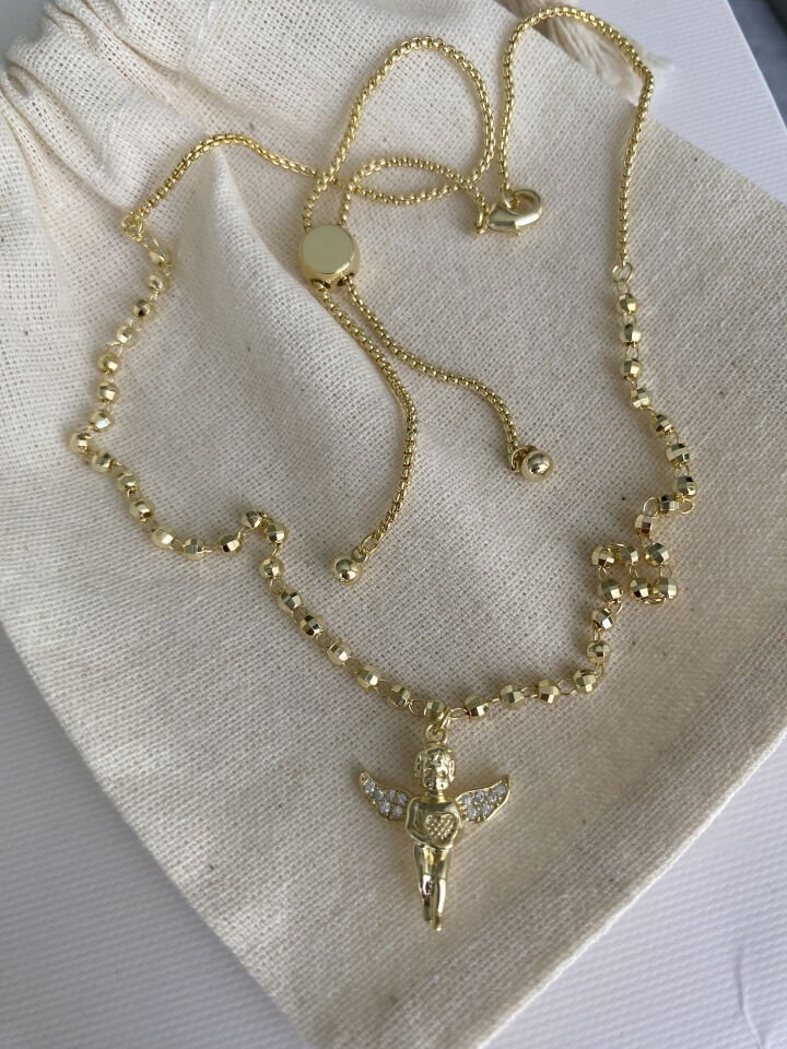 Asansörlü Dorika Detaylı Melek Kolye (50cm)