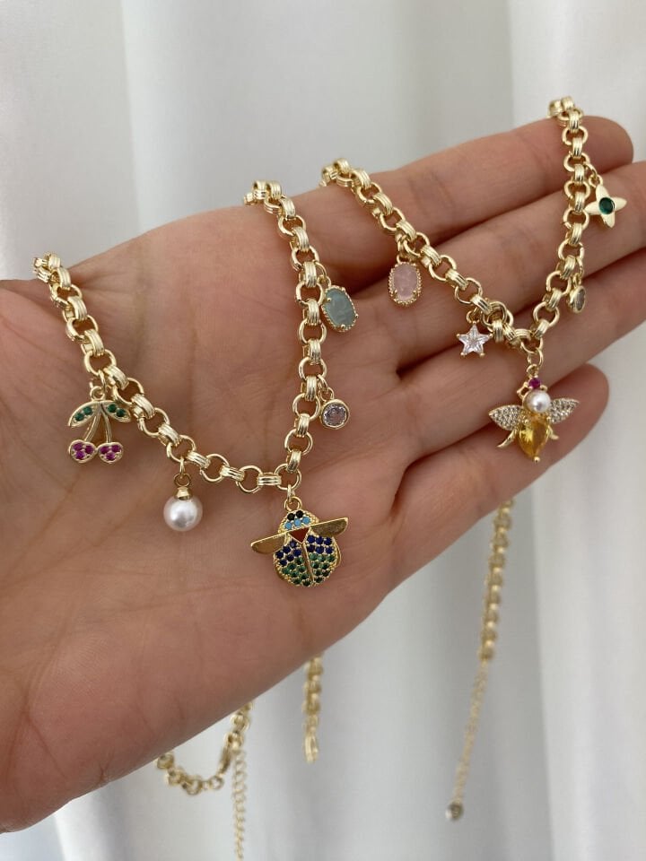 Uğurböceği Detay Charm Kolye (40cm)