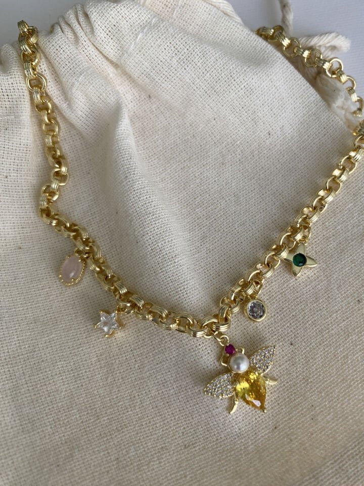 Arı Detay Charm Kolye (40cm)