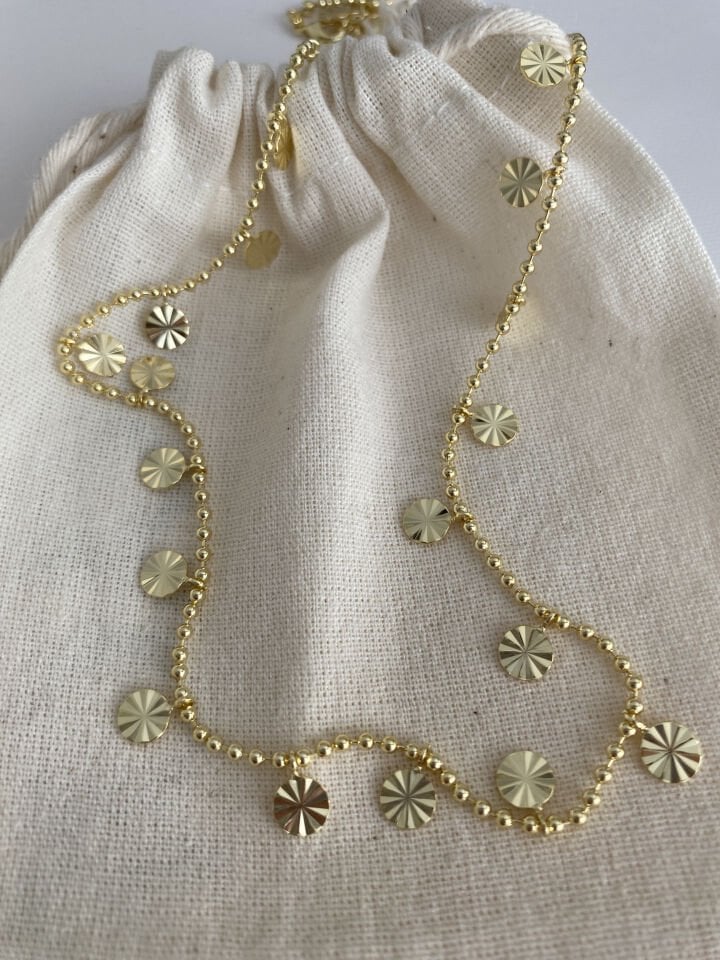 Lazer Kesim Pullu Kolye (50cm)