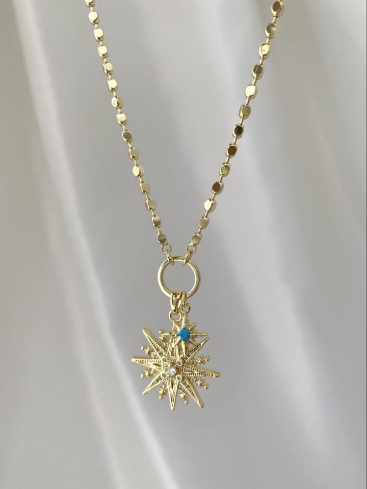 Ezme Zincir Kutup Yıldız Kolye (50cm)