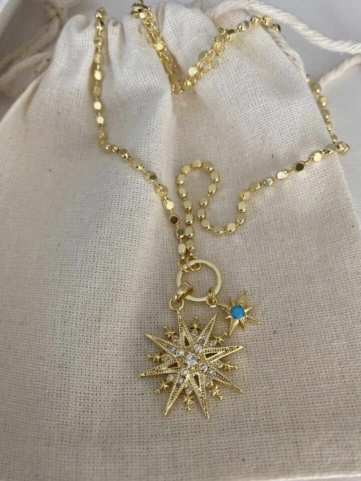 Ezme Zincir Kutup Yıldız Kolye (50cm)