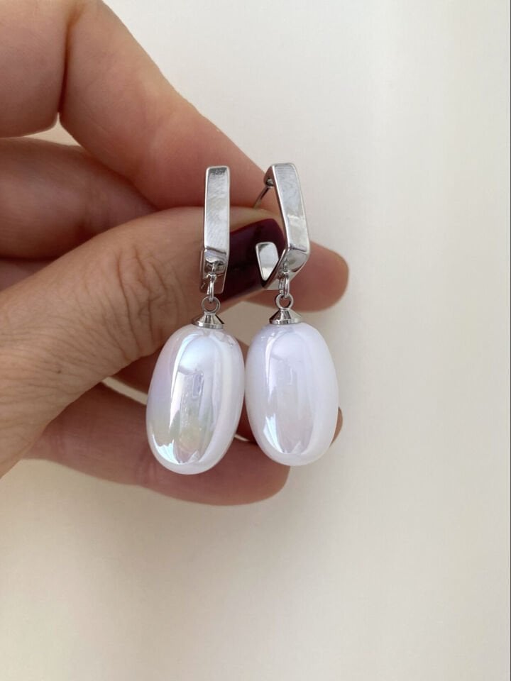 Damla İnci Küpe Silver