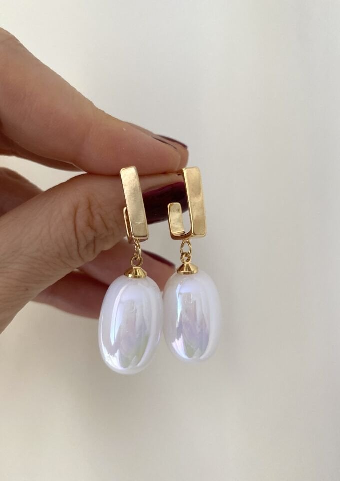 Damla İnci Küpe Gold