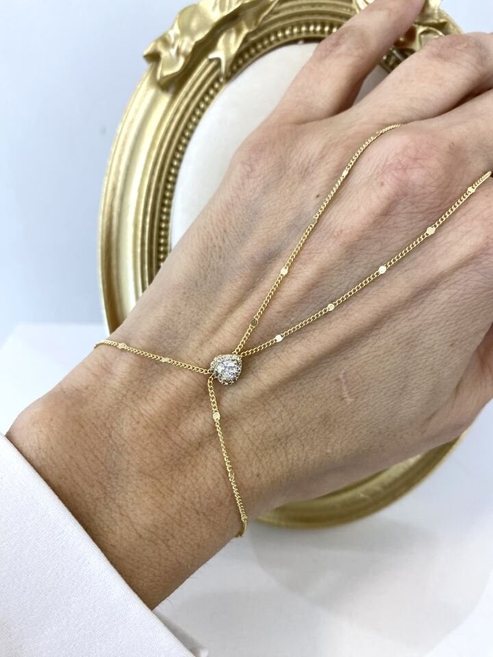 Altın Kaplama Zirkon Taşlı Kalp Figürlü Şahmeran Gold