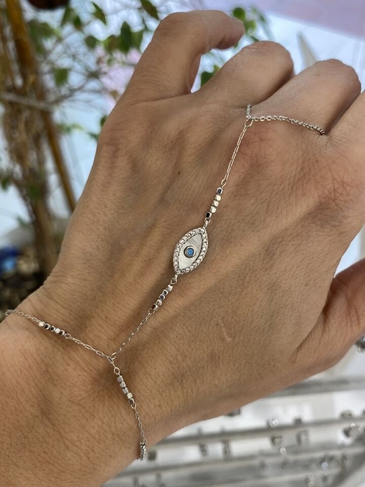 Rodyum Kaplama Göz Figür Şahmeran (Gümüş renk)