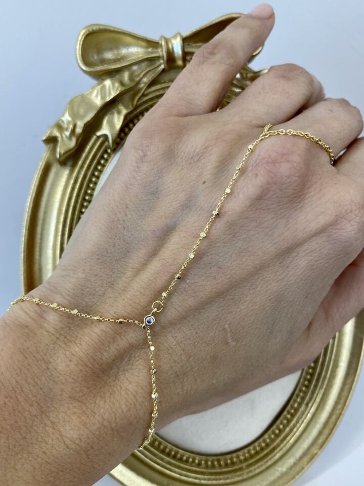 Altın Kaplama Tek Taş Detaylı Dorikalı Şahmeran Gold