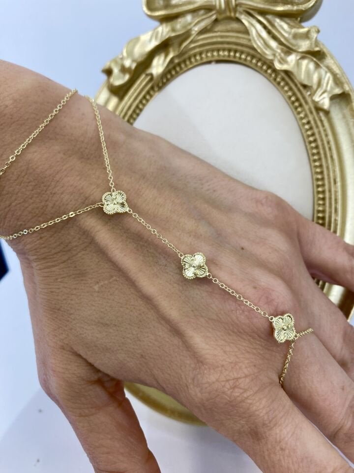 Altın Kaplama Üç Yonca Şahmeran Gold