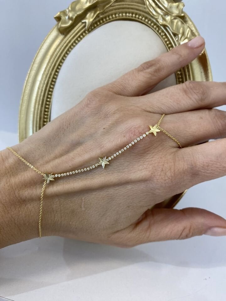 Altın Kaplama Lazer Kesim Üç Yıldız Şahmeran Gold