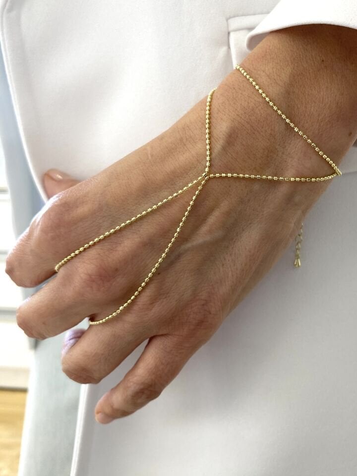 Altın Kaplama Minimal Topçuklu Zincir Şahmeran Gold