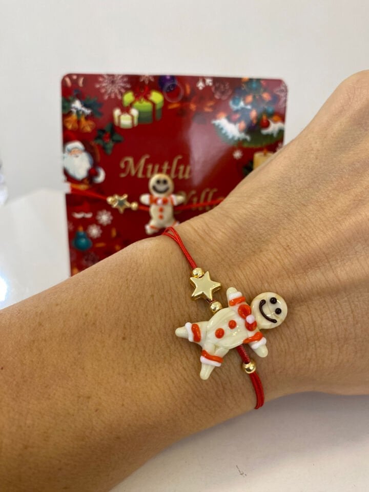 Yılbaşı Murano Cookie İp Bileklik