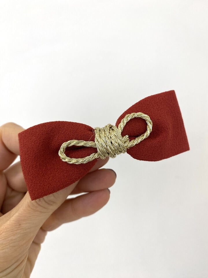 Yılbaşı Sırma İpli Kırmızı Mandal Toka