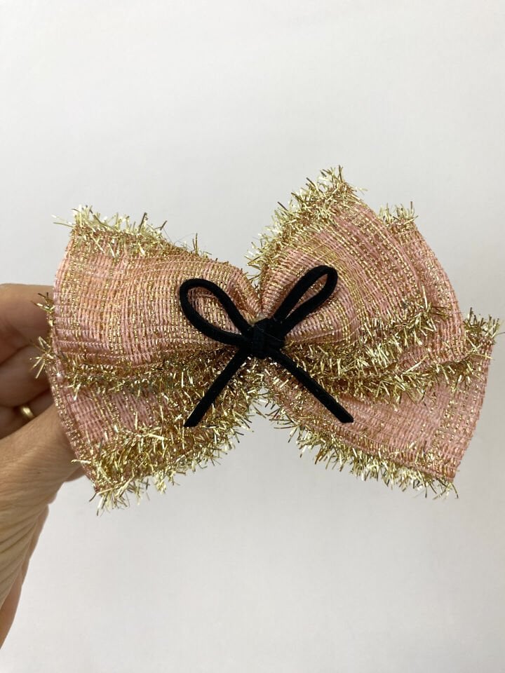 Yılbaşı Dore Sırmalı Pembe Otomatik Toka