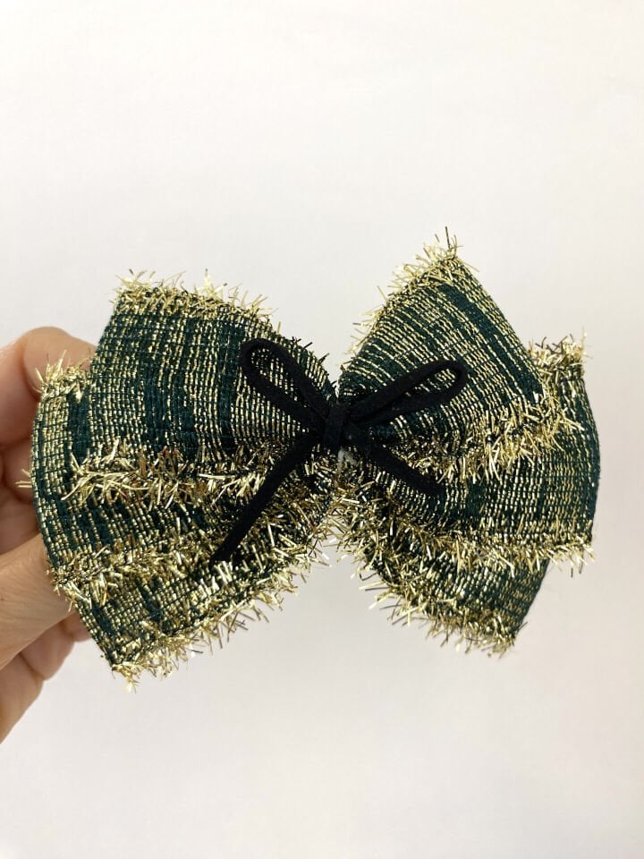 Yılbaşı Dore Sırmalı Yeşil Otomatik Toka