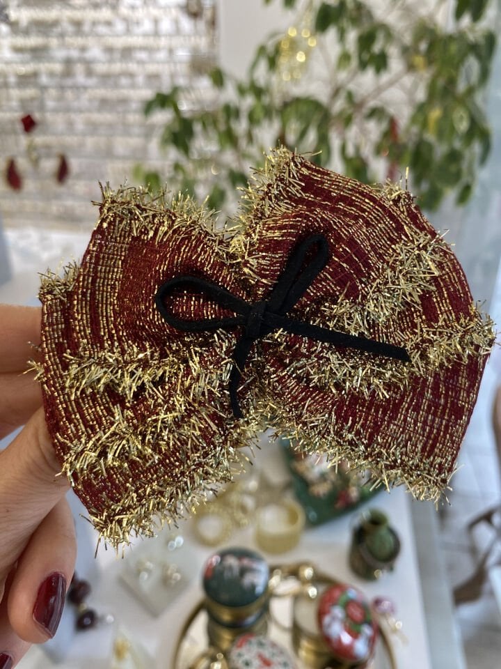 Yılbaşı Dore Sırmalı Kırmızı Otomatik Toka(Kopya)