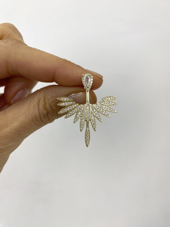 Gömme Taşlı Angel Küpe