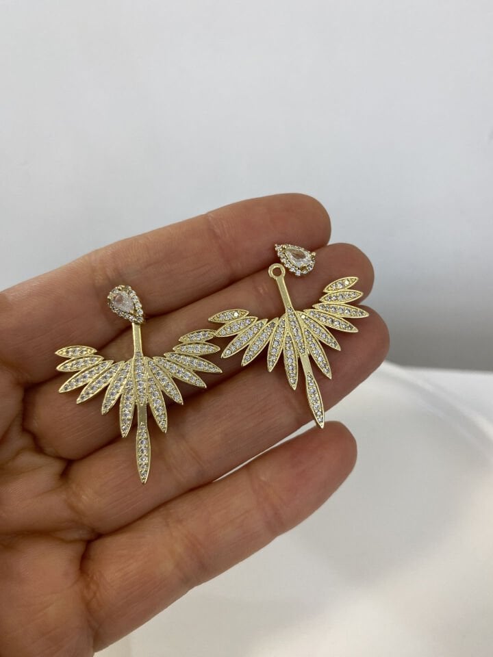 Gömme Taşlı Angel Küpe