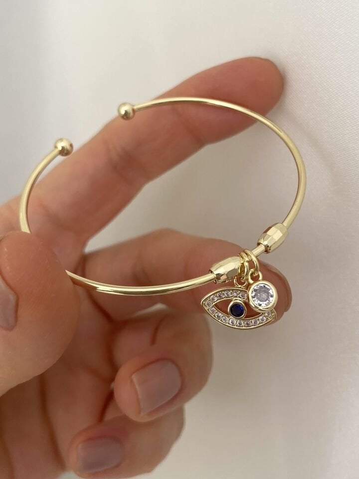 Tekli Göz Detay Charmlı İnce Bileklik