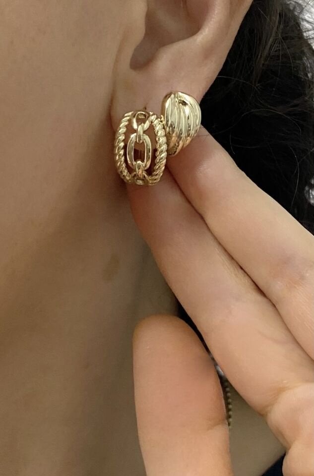 “Özel Seri” Kanat Desen Halka Küpe