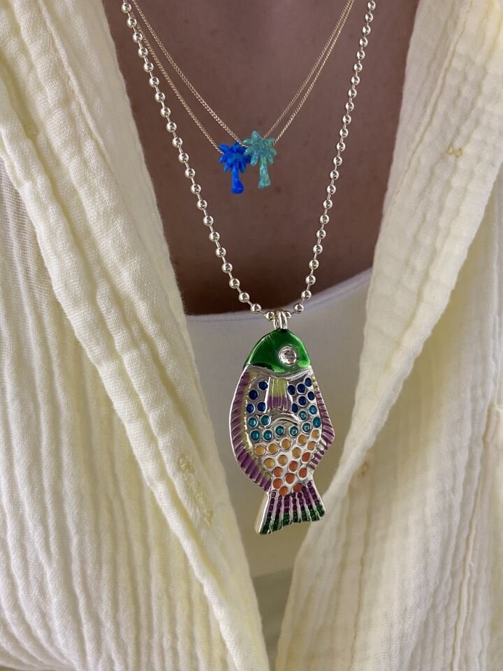 Altın Kaplama Yeşil Mineli Benekli Balık (50cm+ek)