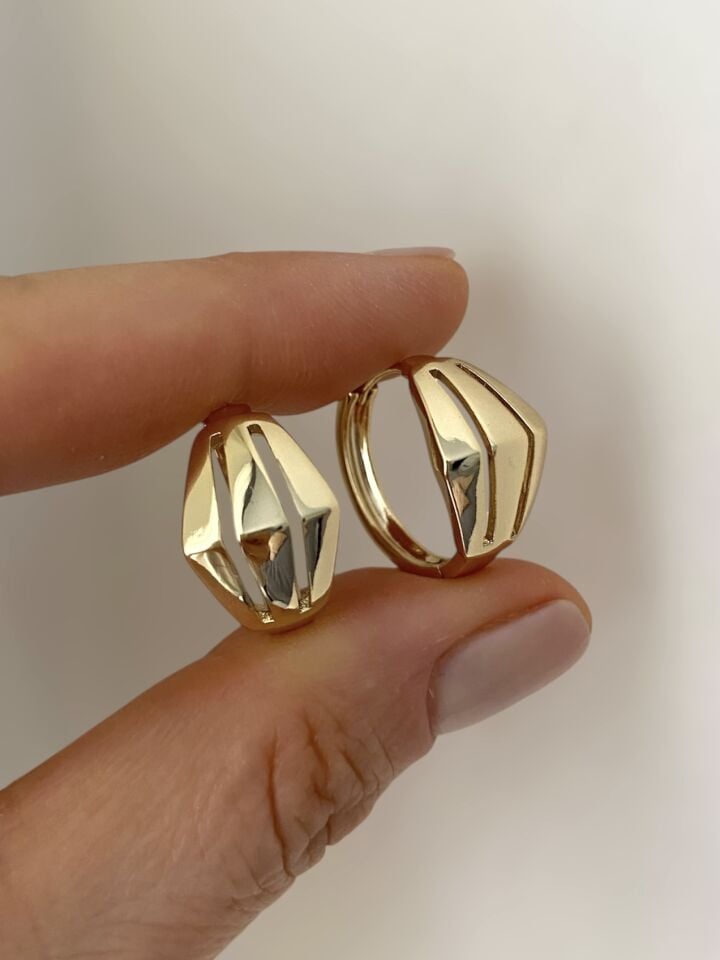 “Özel Seri” Şerit Desen Halka Küpe