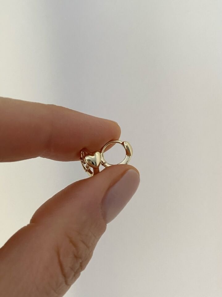 “Özel Seri” Minimal Kalp Halka Küpe