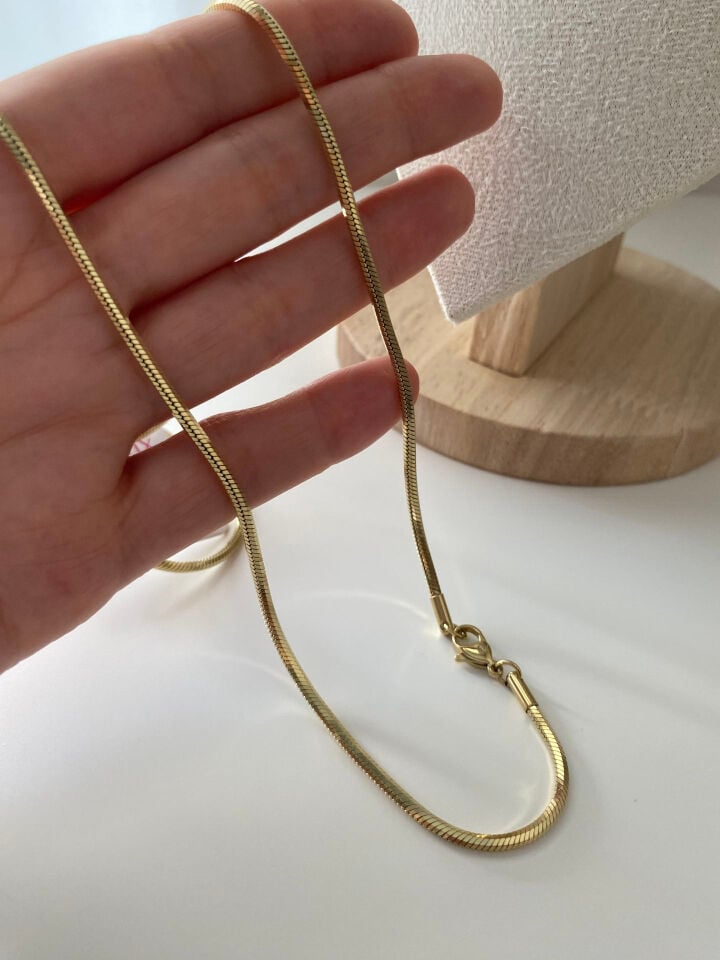 Özel Seri İnce Yılan Zincir Kolye 60cm