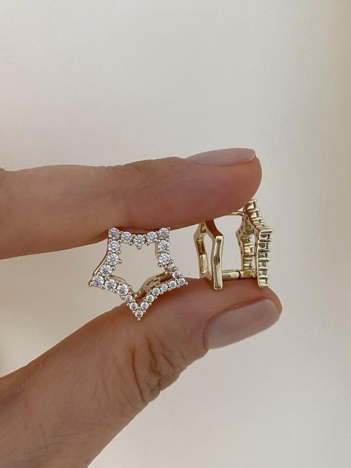 “Özel Seri” Çift Yönlü Star Halka küpe