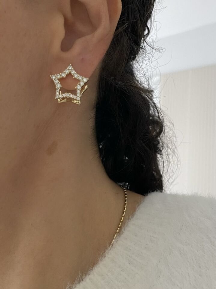 Özel Seri Çift Yönlü Star Halka küpe