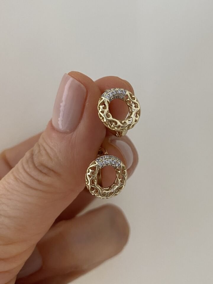 “Özel Seri” Yuvarla Dantel Desen Halka Küpe