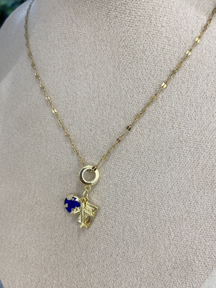 Altın Kaplama Journey Charm Kolye (45cm+ek)