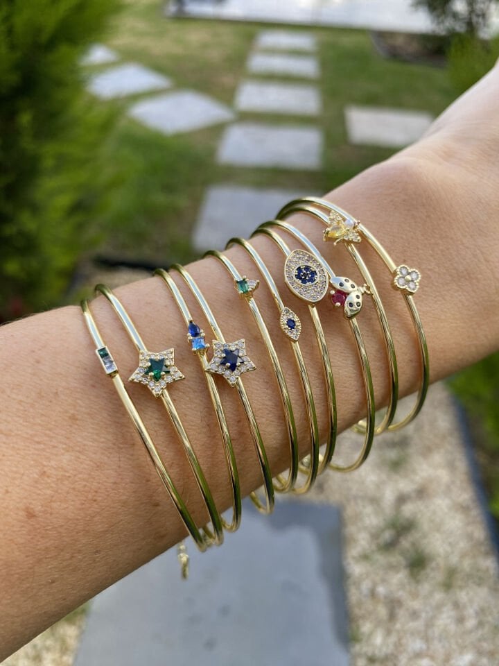 Minimal Green Figür İnce Kelepçe Bileklik