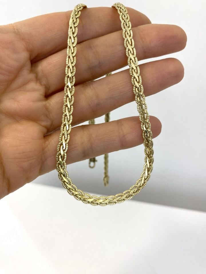 Yassı Lazer Kesim Çerçeveli Örgü Zincir “50cm”