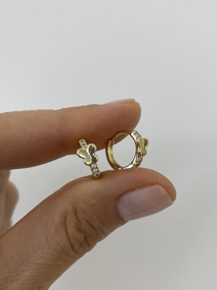 Özel Seri Çocuk Küçük Kelebek Figür Halka Küpe (İç çapı:0,9 cm)