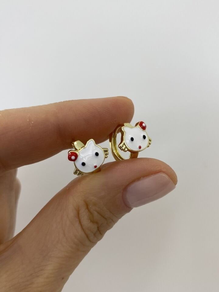 Özel Seri Çocuk Hello Kitty Halka Küpe (İç çapı:1,1 cm)