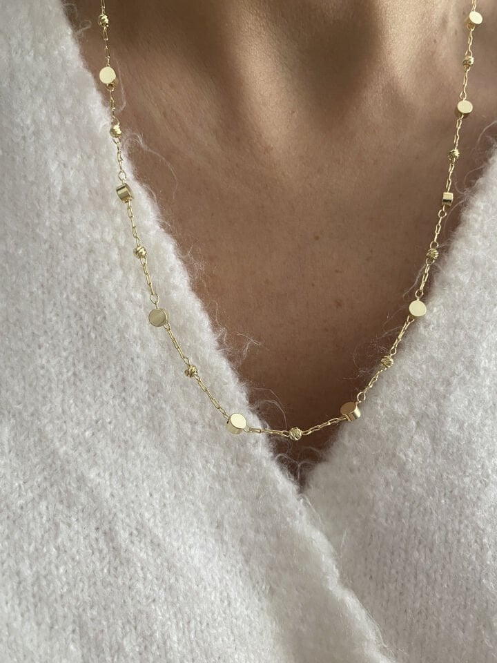 Yansımalı Daire Detay Zincir”50cm”