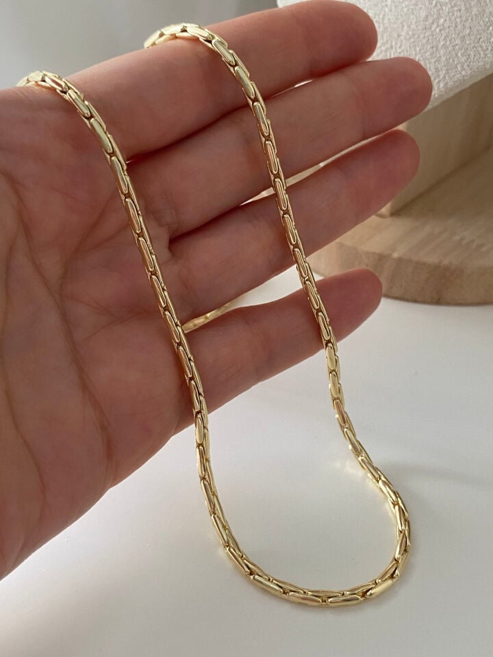 Geçmeli Boru Zincir Kolye 60cm