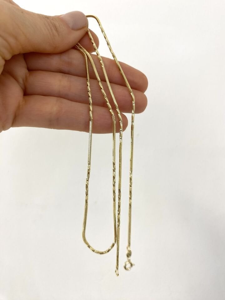 ''Özel Seri'' İnce Desenli İtalyan Zincir ''60cm''