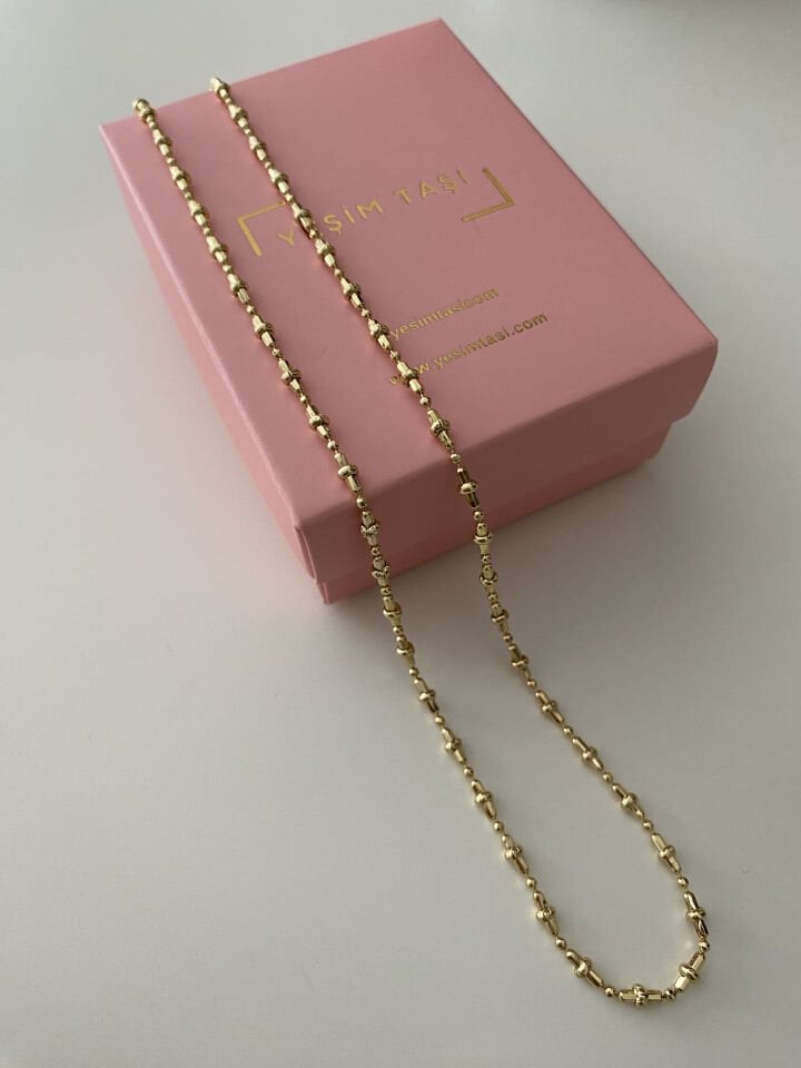 Minimal Topçuklu Boru Zincir “45cm”