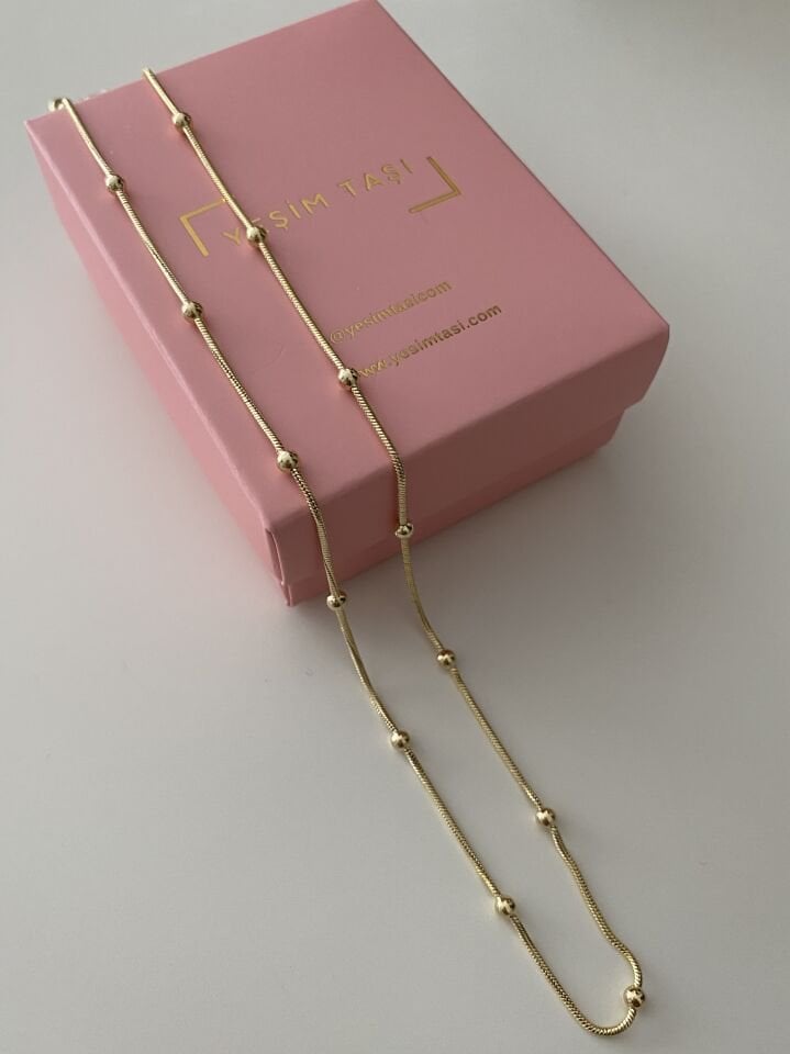 İnce Topçuklu Piton Zincir “50cm”