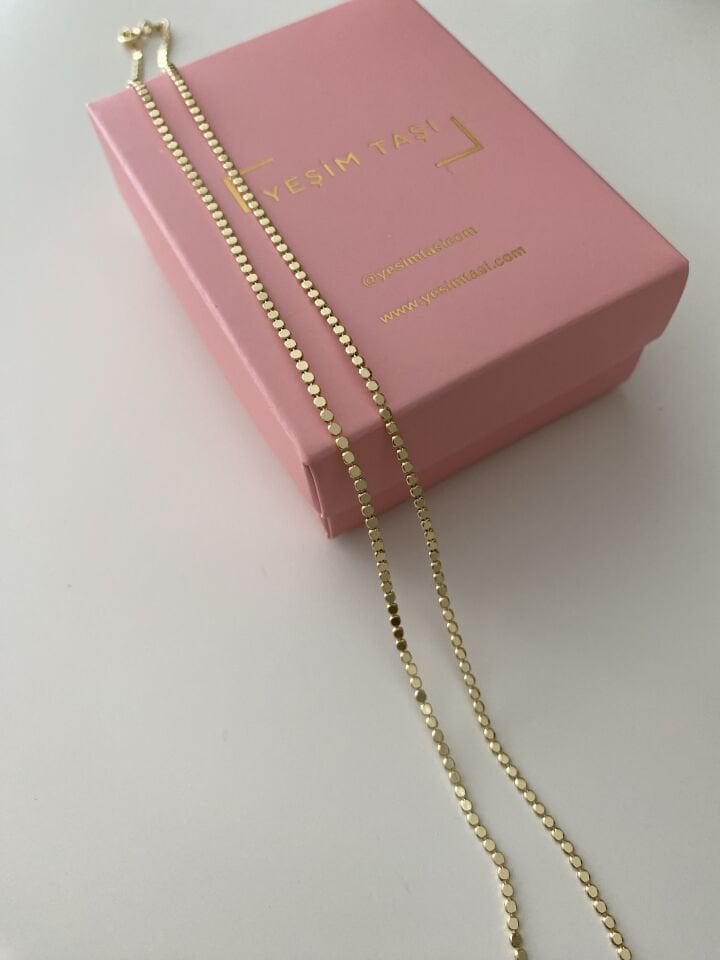 İnce Minimal Ezme Zincir “60cm”