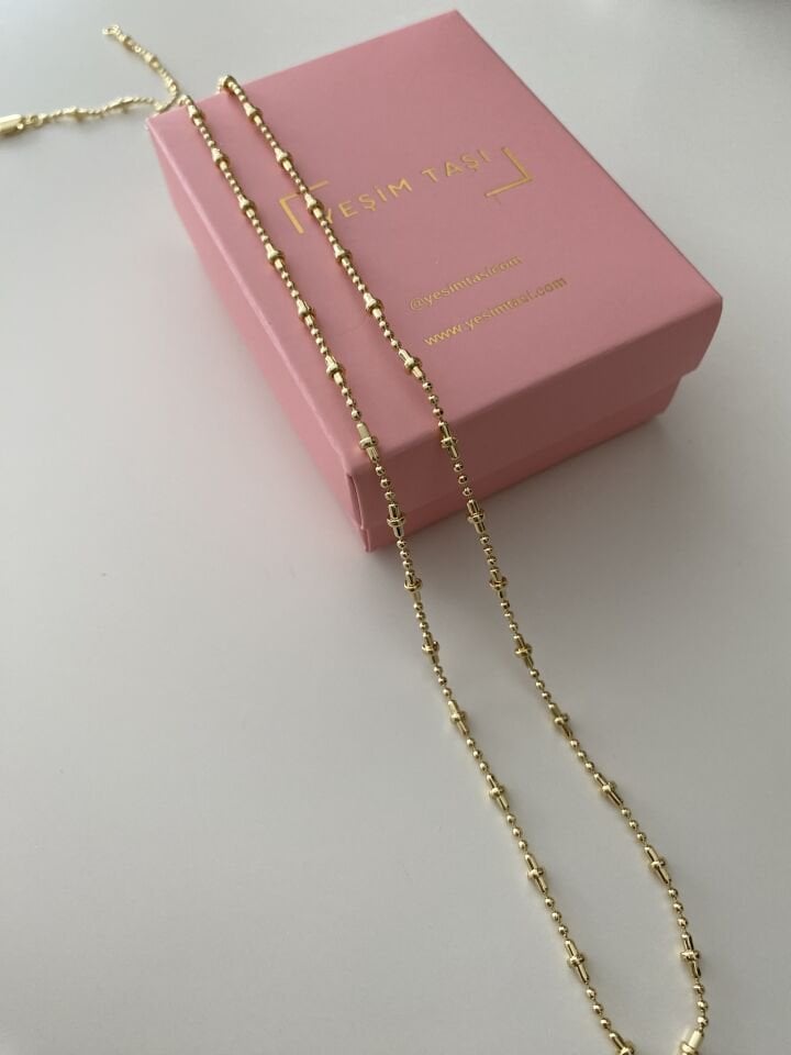 İnce Dorika Topçuklu Boru Zincir “60cm”