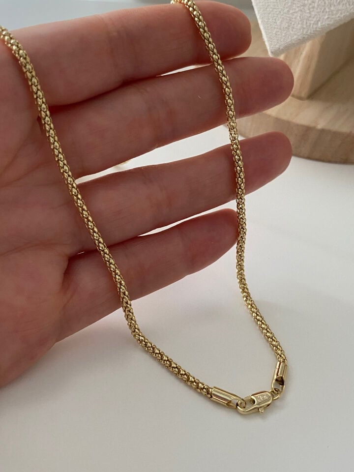 Özel Seri Örgü Bismark Zincir Kolye 50cm