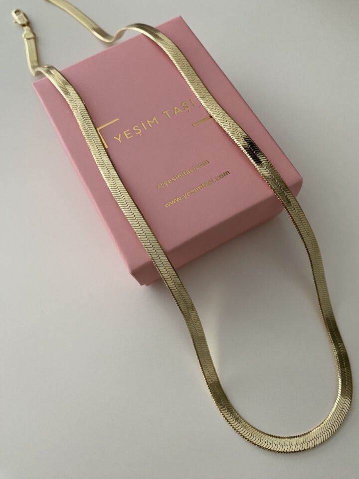 Kalın Yassı İtalyan Zincir ''55cm''''