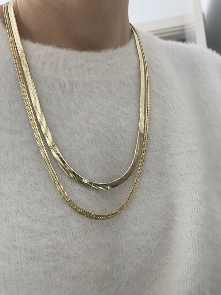 Kalın Yassı İtalyan Zincir ''55cm''''