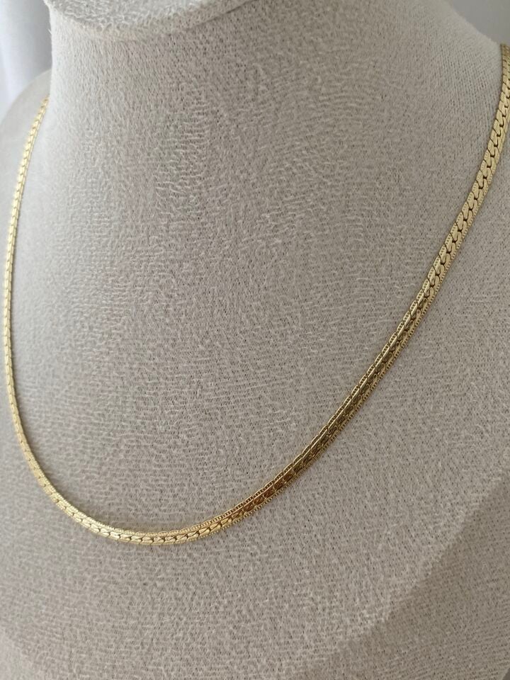 Özel Seri İnce Lazer Kesim Çerçeveli Spor Gurmet Zincir Kolye 50cm