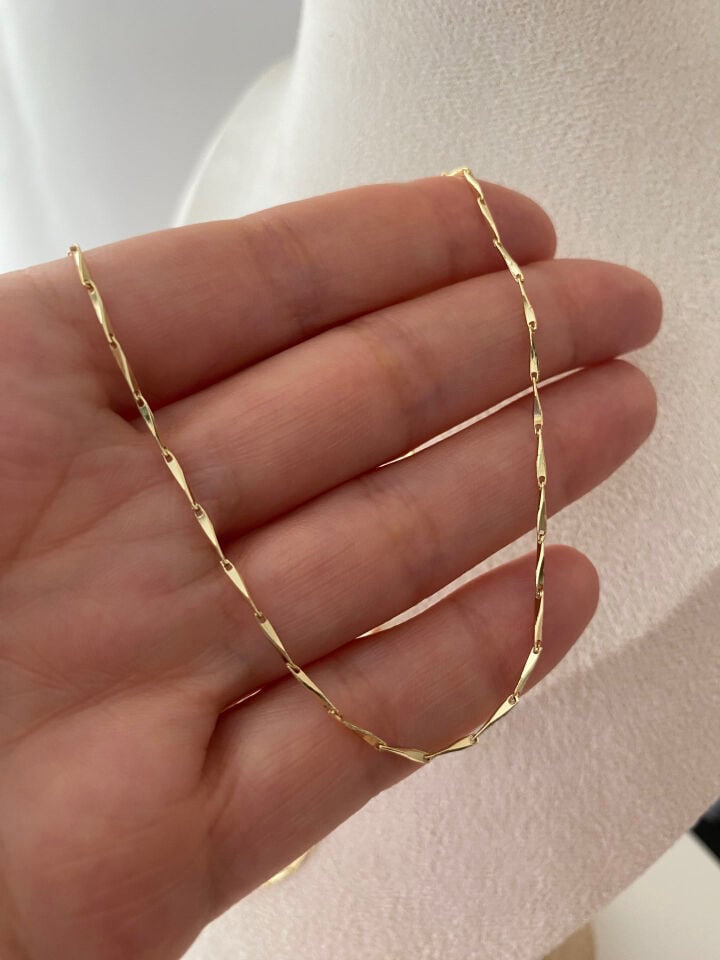 Özel Seri İnce Çubuk Zincir Kolye 45cm